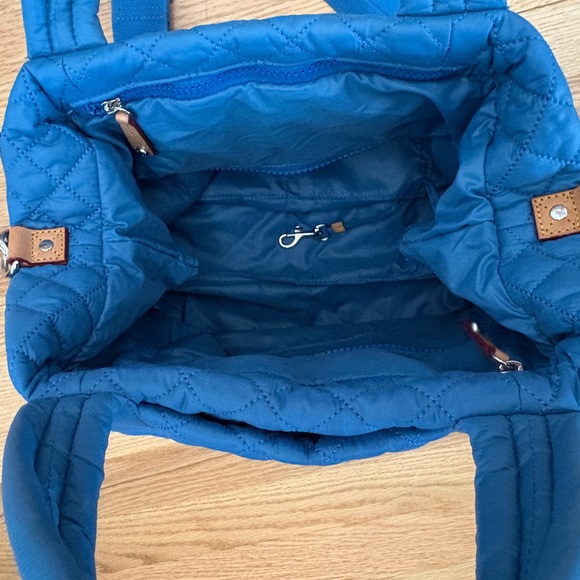 MZ Wallace Quilted Ocean Rec Blue Tote with Adjustable Strap - Picture 2 of 10